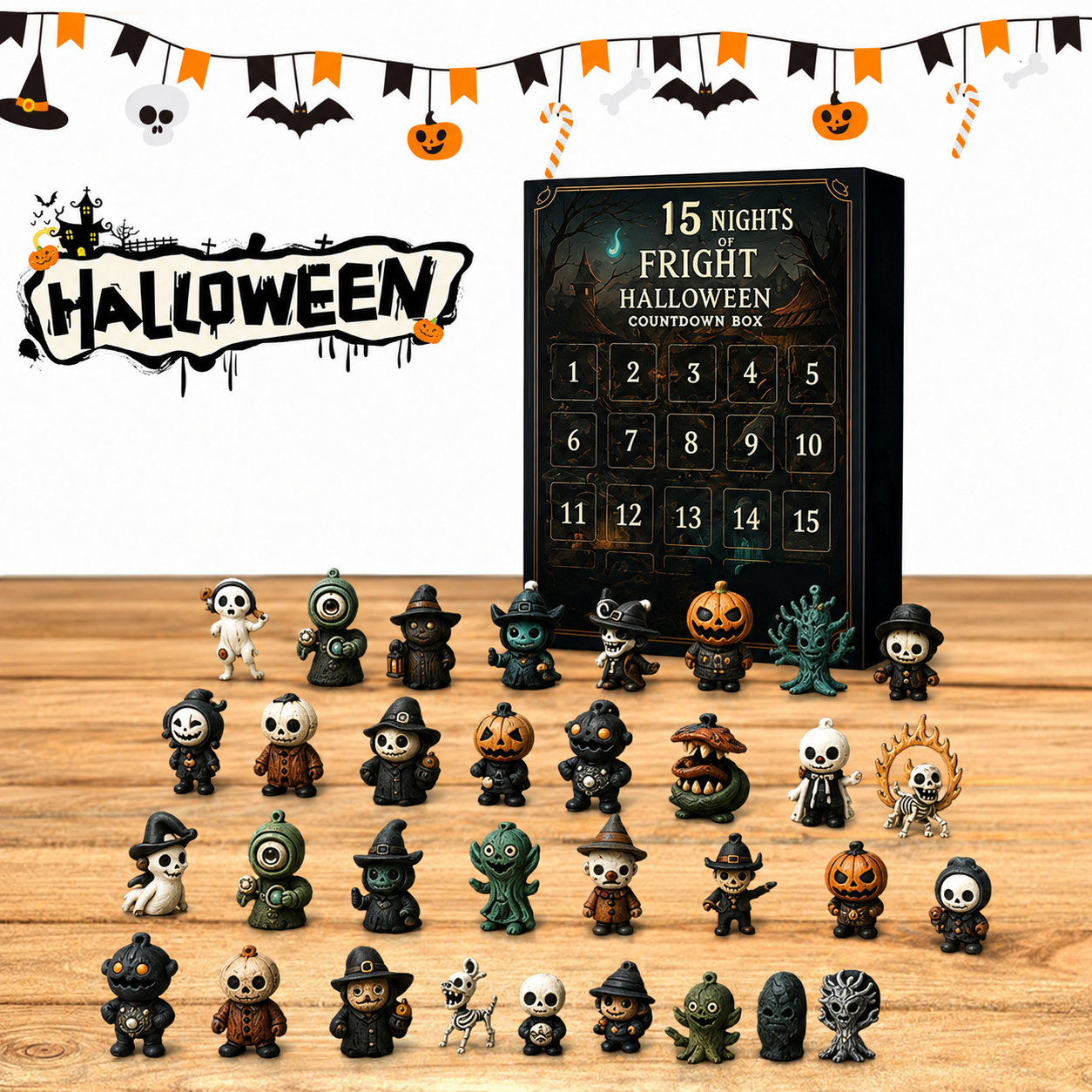 Relivic™ 31-Night Halloween Advent Calendar with Collectible Figurines