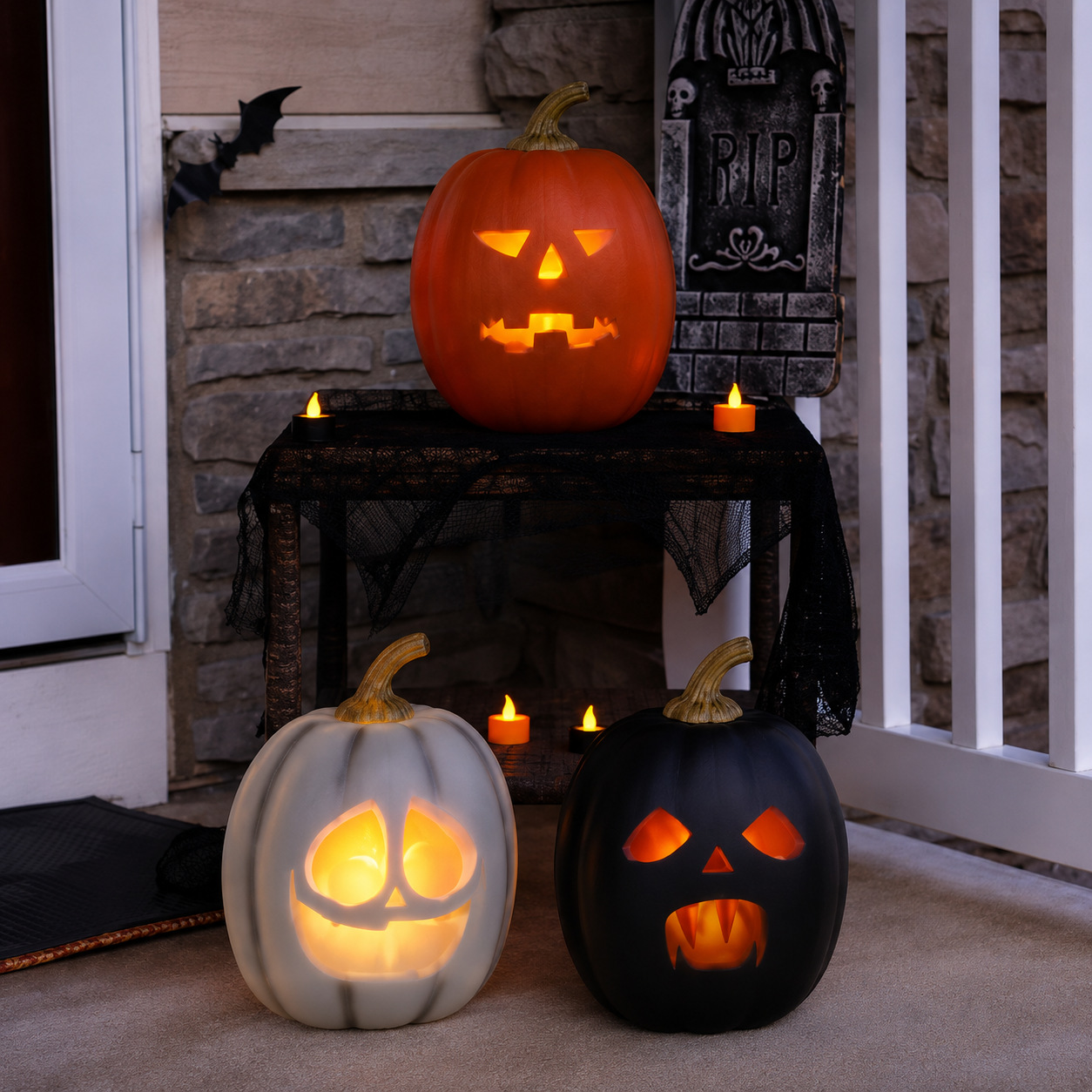 Animated Talking Pumpkin Halloween Decoration with Motion Sensor, Projector & Speaker