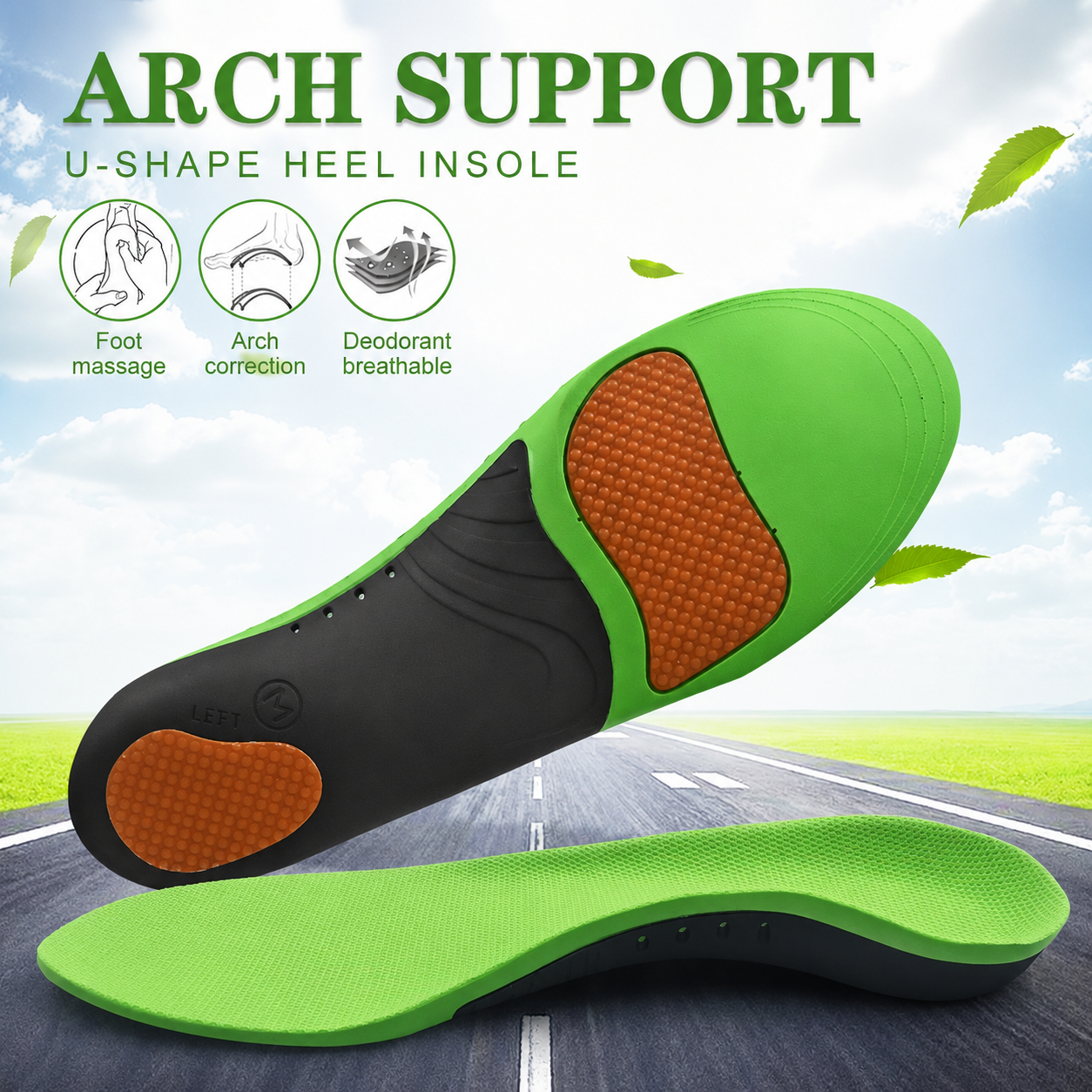 Orthopedic arch support insoles