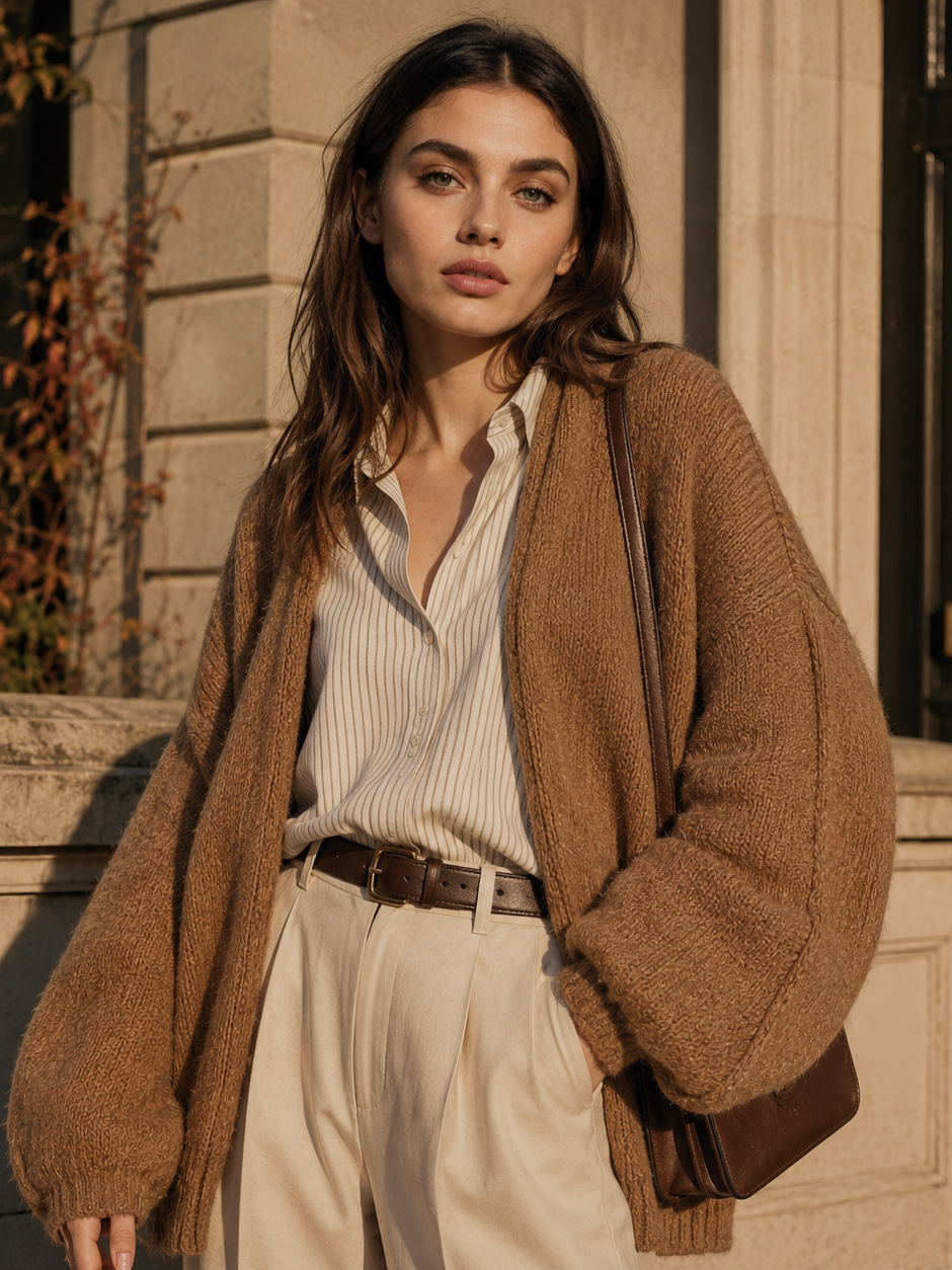 Autumn Oversized Knit Cardigan | Relivic