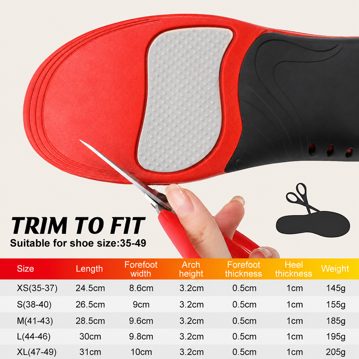 Orthopedic arch support insoles