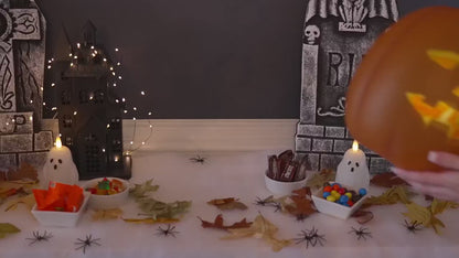 Animated Talking Pumpkin Halloween Decoration with Motion Sensor, Projector & Speaker